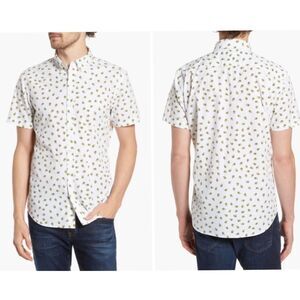 BONOBOS Slim Fit Print Short Sleeve Sport Shirt In Avocados in Key Lime XXL NWOT